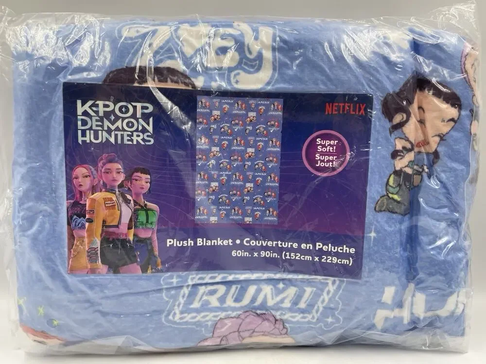 Kpop Demon Hunters Throw Blanket AUTHENTIC Plush 60x90 NEW